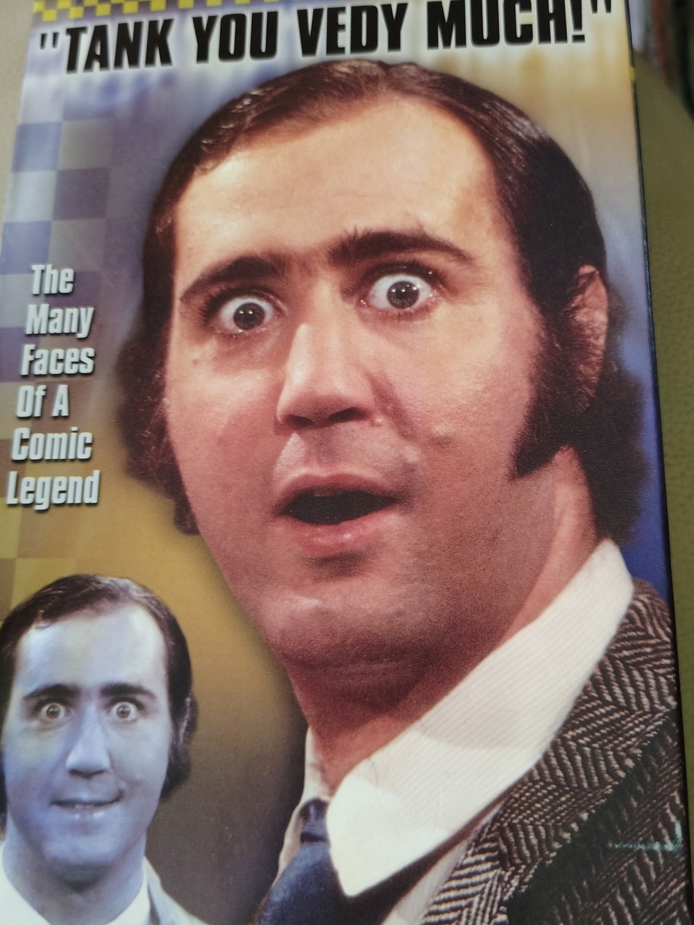 Comedy DVD Cover Featuring Comic Legend in Brown Herringbone Jacket